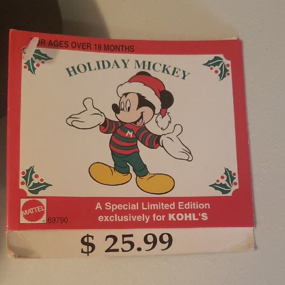 Mattel Holiday Mickey Mouse Plush with Santa Hat - Picture 2 of 6